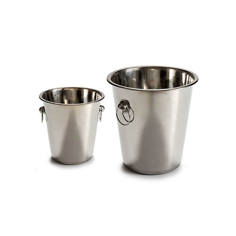 Cubitera De Acero Inoxidable CHEFZOCO - 14 Cm Diámetro X 13.5 Cm Alto, Con Asas, Para Enfriar Botellas