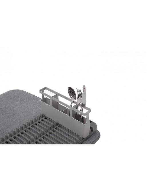 Escurreplatos y escurridor de microfibra (plegable, ahorra espacio y es fácil de guardar, 60 x 45 cm), color gris oscuro