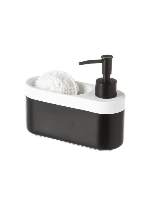 Dispensador cerámica blanco negro 16 x 6 x 14 cm