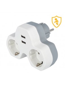 ADAPTADOR 2 TOMAS CON USB...