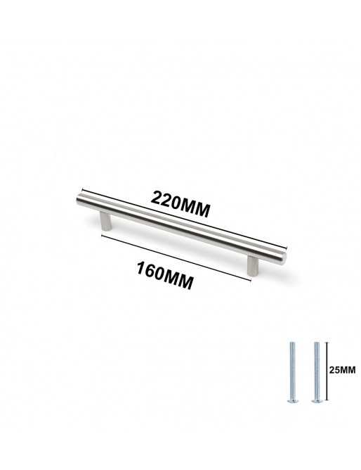 Tiradores y pomos para cajones (ACABADO EN INOX MATE, 160 MM-2)