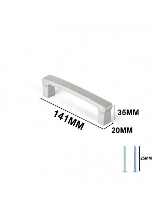 Tiradores y pomos para cajones (ACABADO EN ANODIZADO MATE, 128MM-2)