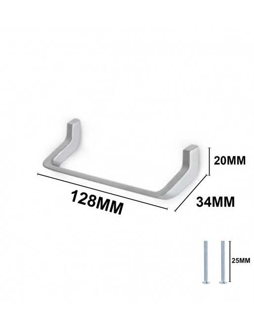 Tiradores y pomos para cajones (ACABADO EN ANODIZADO MATE, 128MM-4)