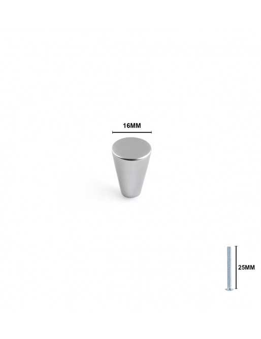 Tiradores y pomos para cajones (ACABADO EN ANODIZADO MATE, 16MM)