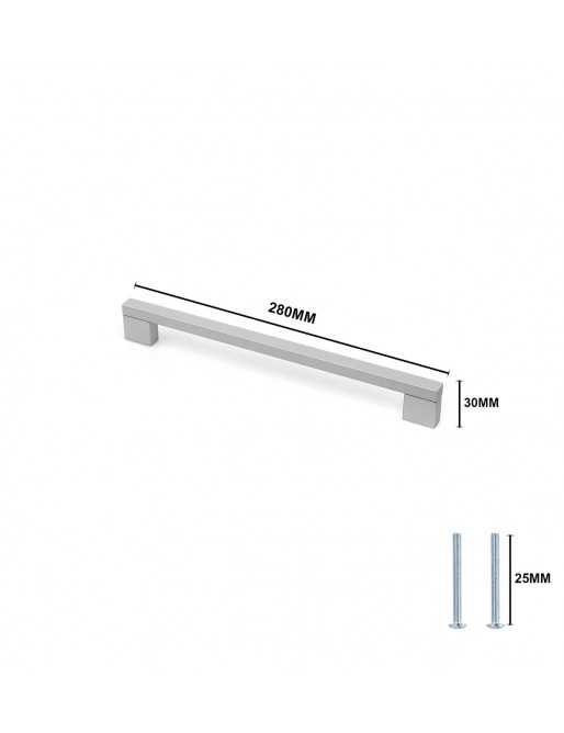 Tiradores y pomos para cajones (ACABADO EN ANODIZADO MATE, 192MM-1)