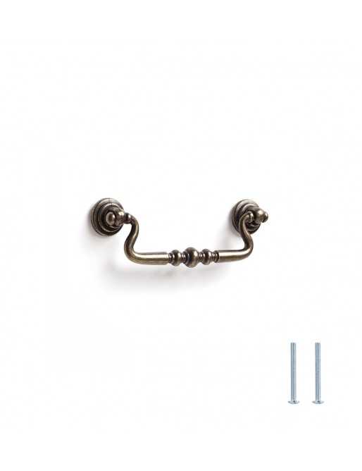 Tiradores y pomos para cajones (ACABADO EN CUERO VIEJO, 96MM-1)