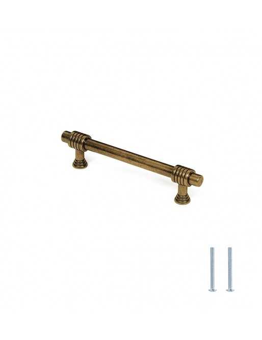 Tiradores y pomos para cajones (ACABADO EN CUERO VIEJO, 96MM-2)