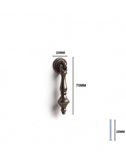 Tiradores y pomos para cajones (ACABADO EN CUERO VIEJO, 65MM-1)