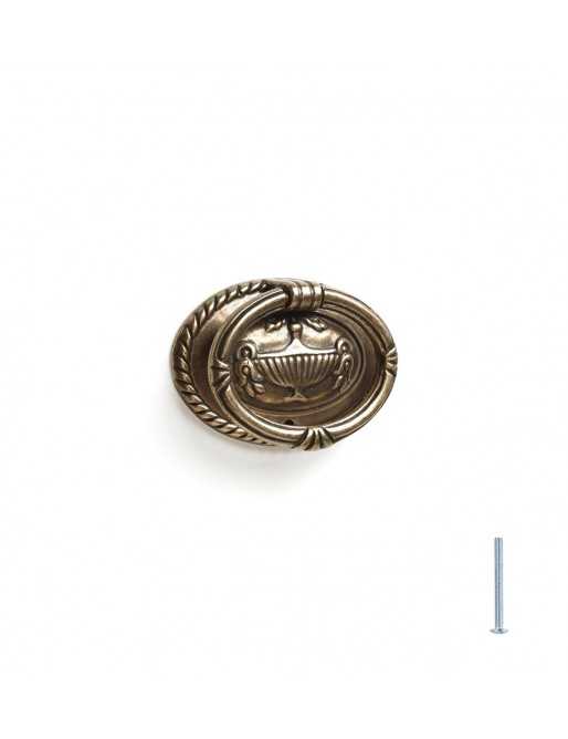 Tiradores y pomos para cajones (ACABADO EN CUERO VIEJO, 64MM-3)