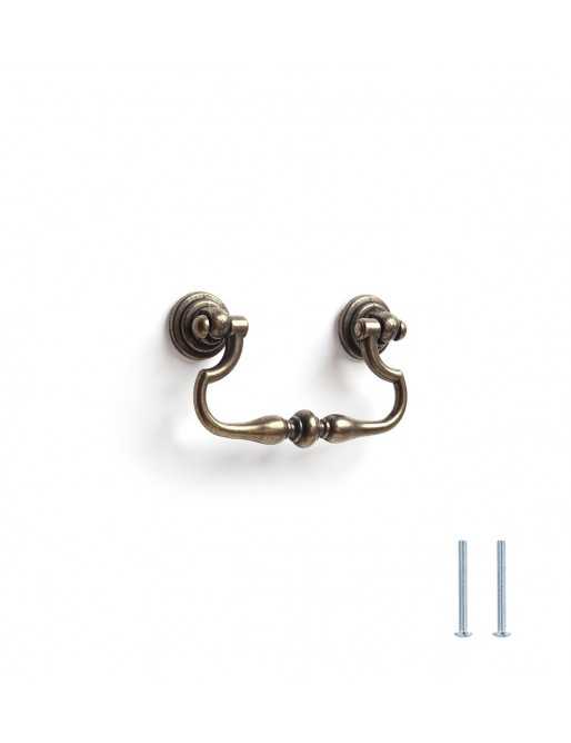 Tiradores y pomos para cajones (ACABADO EN CUERO VIEJO, 64MM-7)