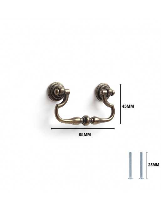 Tiradores y pomos para cajones (ACABADO EN CUERO VIEJO, 64MM-7)