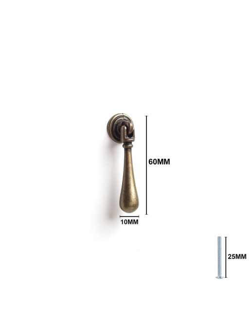 Tiradores y pomos para cajones (ACABADO EN CUERO VIEJO, 60MM)