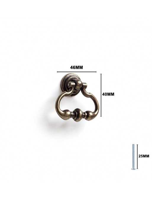 Tiradores y pomos para cajones (ACABADO EN CUERO VIEJO, 46MM)