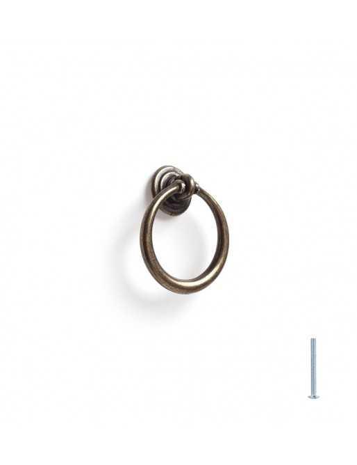 Tiradores y pomos para cajones (ACABADO EN CUERO VIEJO, 42MM)