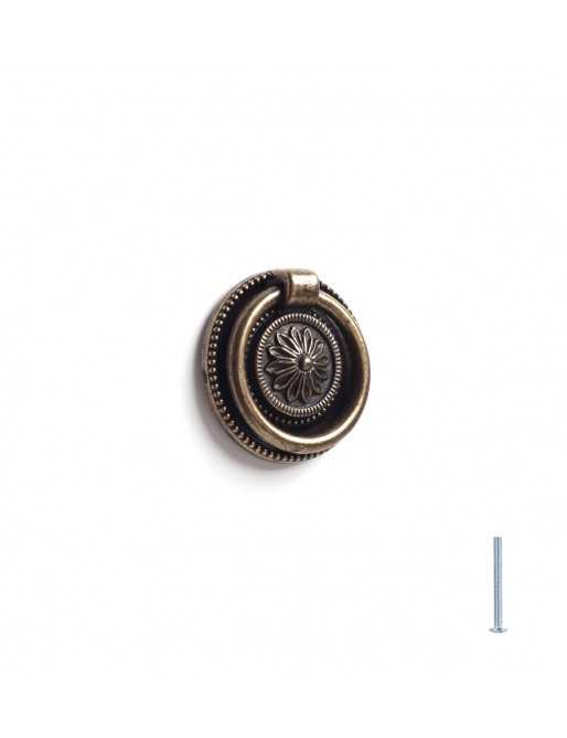 Tiradores y pomos para cajones (ACABADO EN CUERO VIEJO, 38MM)