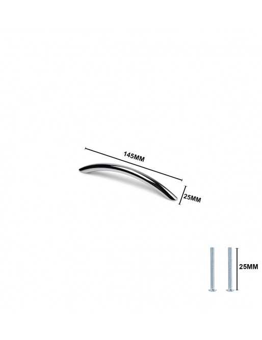 Tiradores y pomos para cajones (ACABADO EN CROMO BRILLO, 128MM)