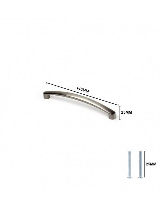 Tiradores y pomos para cajones (ACABADO EN NÍQUEL SATINADO, 128MM-2)