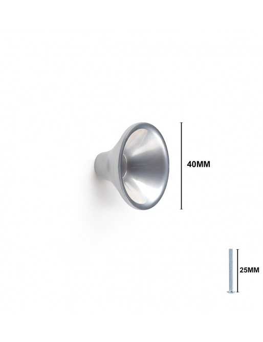 Tiradores y pomos para cajones (ACABADO EN CROMO MATE, 40MM)