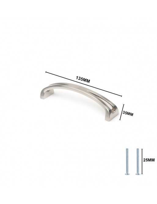 Tiradores y pomos para cajones (ACABADO EN NÍQUEL SATINADO, 128MM-7)