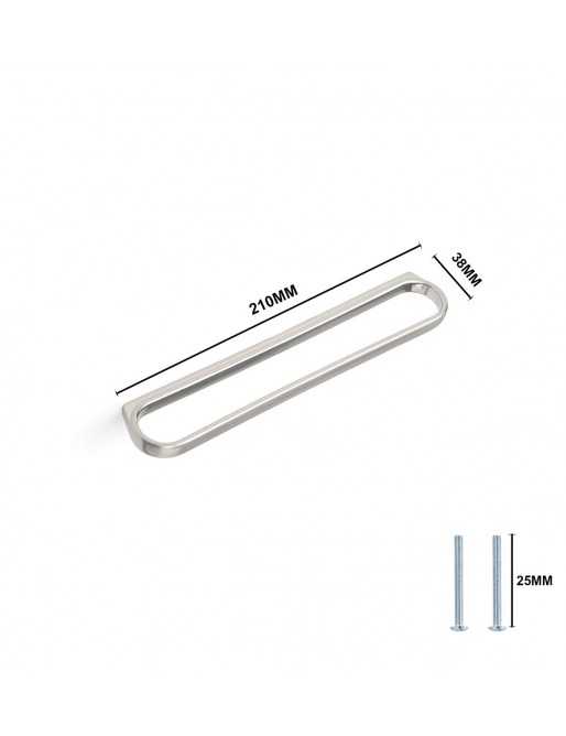 Tiradores y pomos para cajones (ACABADO EN NÍQUEL SATINADO, 192MM)