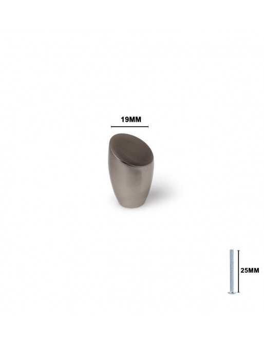 Tiradores y pomos para cajones (ACABADO EN NÍQUEL SATINADO, 19MM-2)