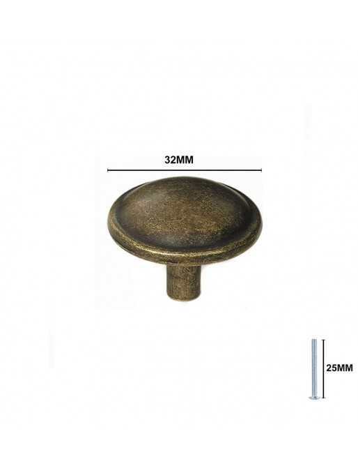 Tiradores y pomos para cajones (ACABADO EN CUERO VIEJO, 32MM-1)