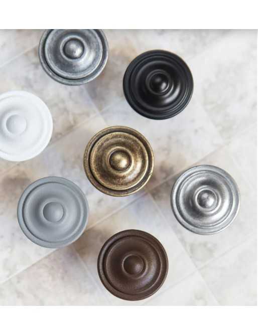 Tiradores y pomos para cajones (ACABADO EN CUERO VIEJO, 32MM-1)