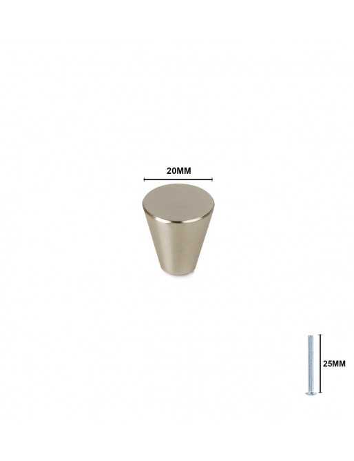 Tiradores y pomos para cajones (ACABADO EN NÍQUEL SATINADO, 20MM-1)