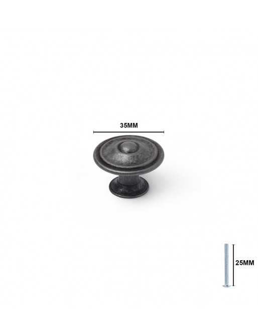 Tiradores y pomos para cajones (ACABADO EN PLATA VIEJA, 35MM-1)