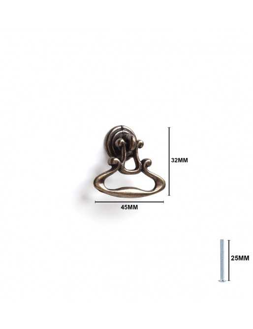 Tiradores y pomos para cajones (ACABADO EN CUERO VIEJO, 32MM-2)