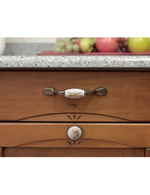 Tiradores y pomos para cajones (ACABADO EN CUERO VIEJO, 32MM-2)