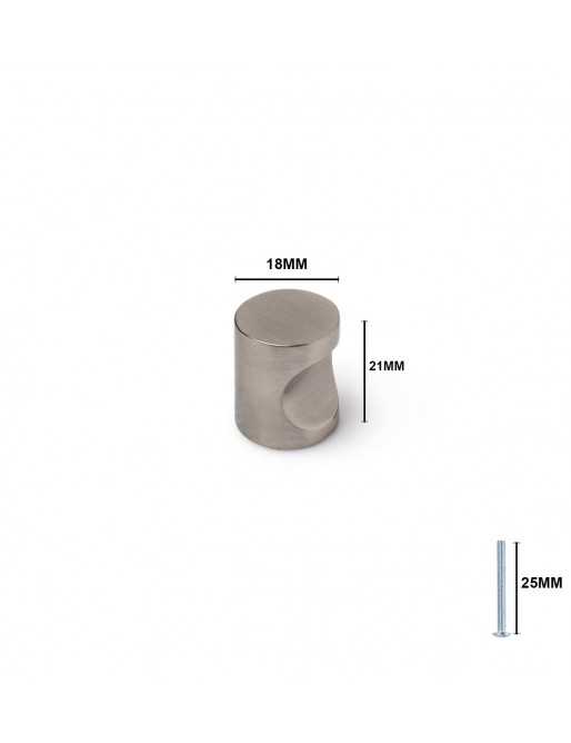 Tiradores y pomos para cajones (ACABADO EN NÍQUEL SATINADO, 21MM)