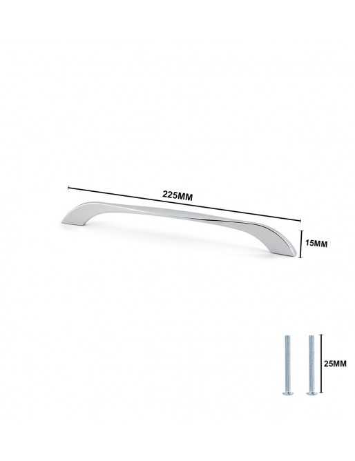 Tiradores y pomos para cajones (ACABADO EN CROMO BRILLO, 192MM-2)