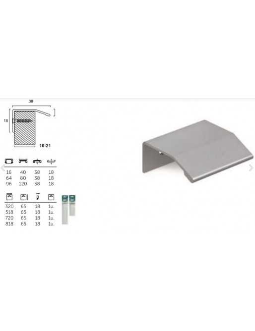 Tiradores y pomos para cajones (ACABADO EN ANODIZADO MATE, 64MM-2)