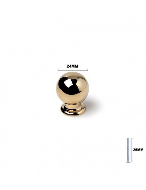 Tiradores y pomos para cajones (ACABADO EN ORO, 24MM)