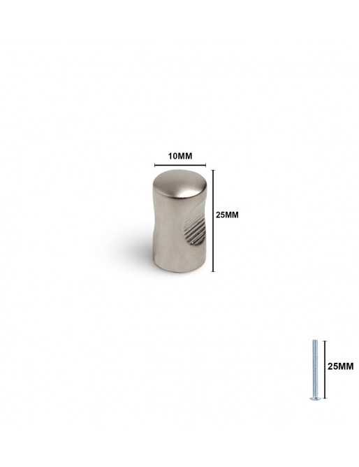 Tiradores y pomos para cajones (ACABADO EN NÍQUEL BISÚ, 14MM)