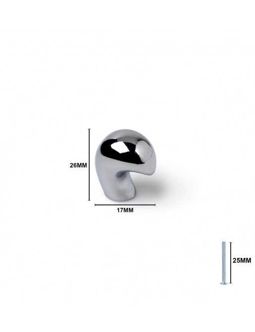 Tiradores y pomos para cajones (ACABADO EN CROMO BRILLO, 26MM)