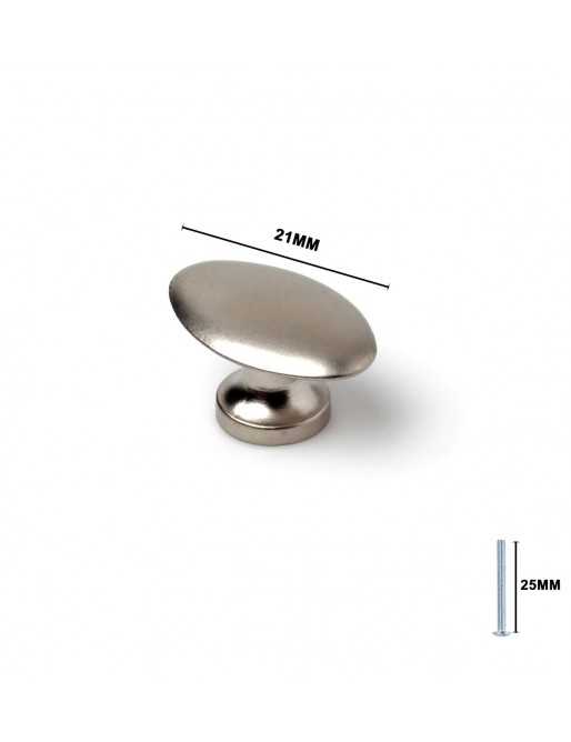 Tiradores y pomos para cajones (ACABADO EN NÍQUEL BISÚ, 21MM)
