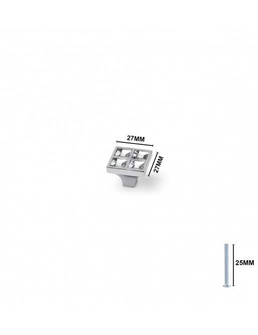 Tiradores y pomos para cajones (ACABADO EN CROMO BRILLO, 27MM)