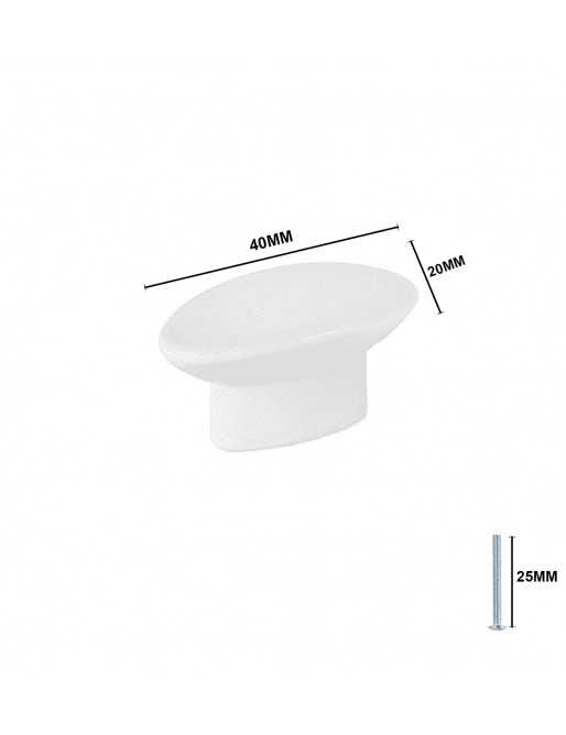 Tiradores y pomos para cajones (ACABADO EN BLANCO, 41MM)