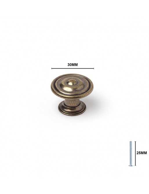 Tiradores y pomos para cajones (ACABADO EN CUERO VIEJO, 30MM-1)