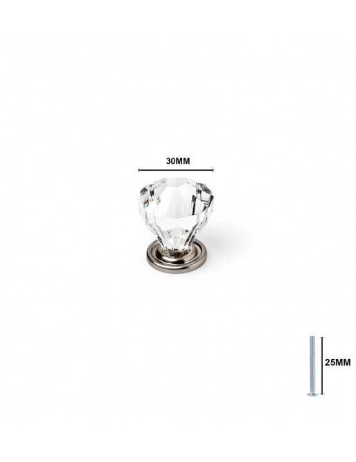 Tiradores y pomos para cajones (ACABADO EN NÍQUEL TRANSPARENTE, 30MM-1)