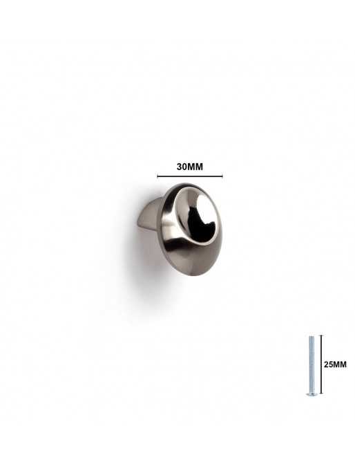 Tiradores y pomos para cajones (ACABADO EN NÍQUEL SATINADO, 31MM)