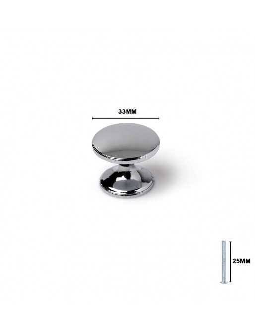 Tiradores y pomos para cajones (ACABADO EN CROMO BRILLO, 33MM)