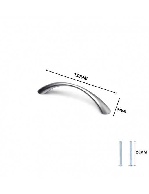 Tiradores y pomos para cajones (ACABADO EN CROMA MATE, 128MM-2)