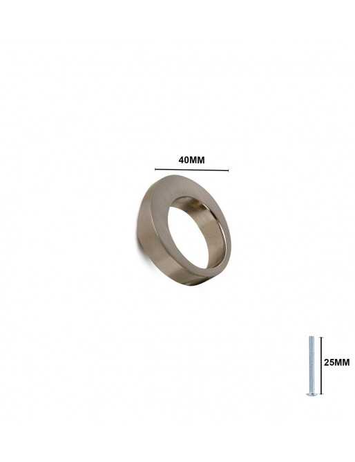 Tiradores y pomos para cajones (ACABADO EN NÍQUEL SATINADO, 40MM)