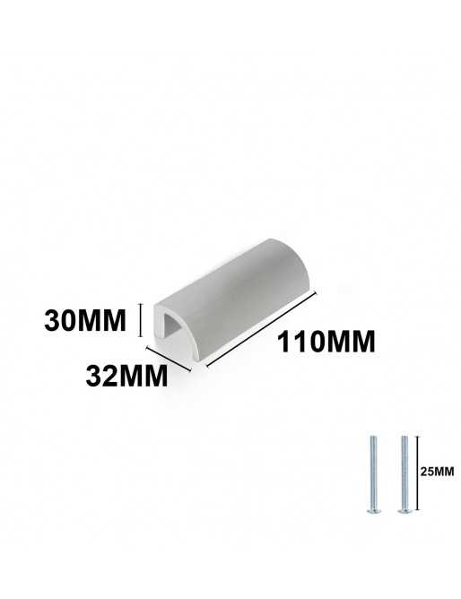 Tiradores y pomos para cajones (ACABADO EN ANODIZADO MATE, 96MM-2)