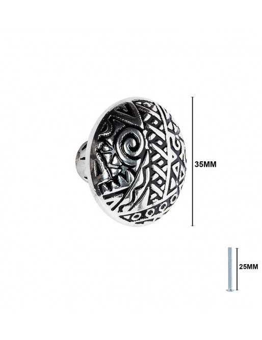 Tiradores y pomos para cajones (ACABADO EN PLATA VIEJA, 35MM-2)