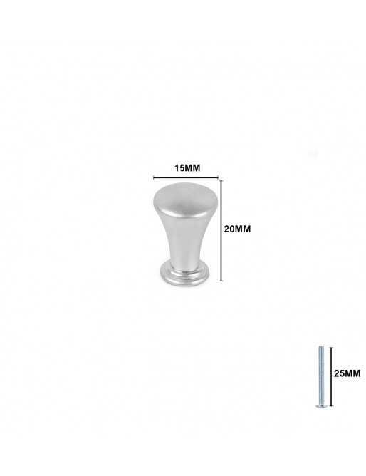 Tiradores y pomos para cajones (ACABADO EN CROMA MATE, 15MM)