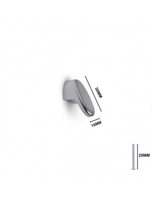 Tiradores y pomos para cajones (ACABADO EN CROMA MATE, 30MM)